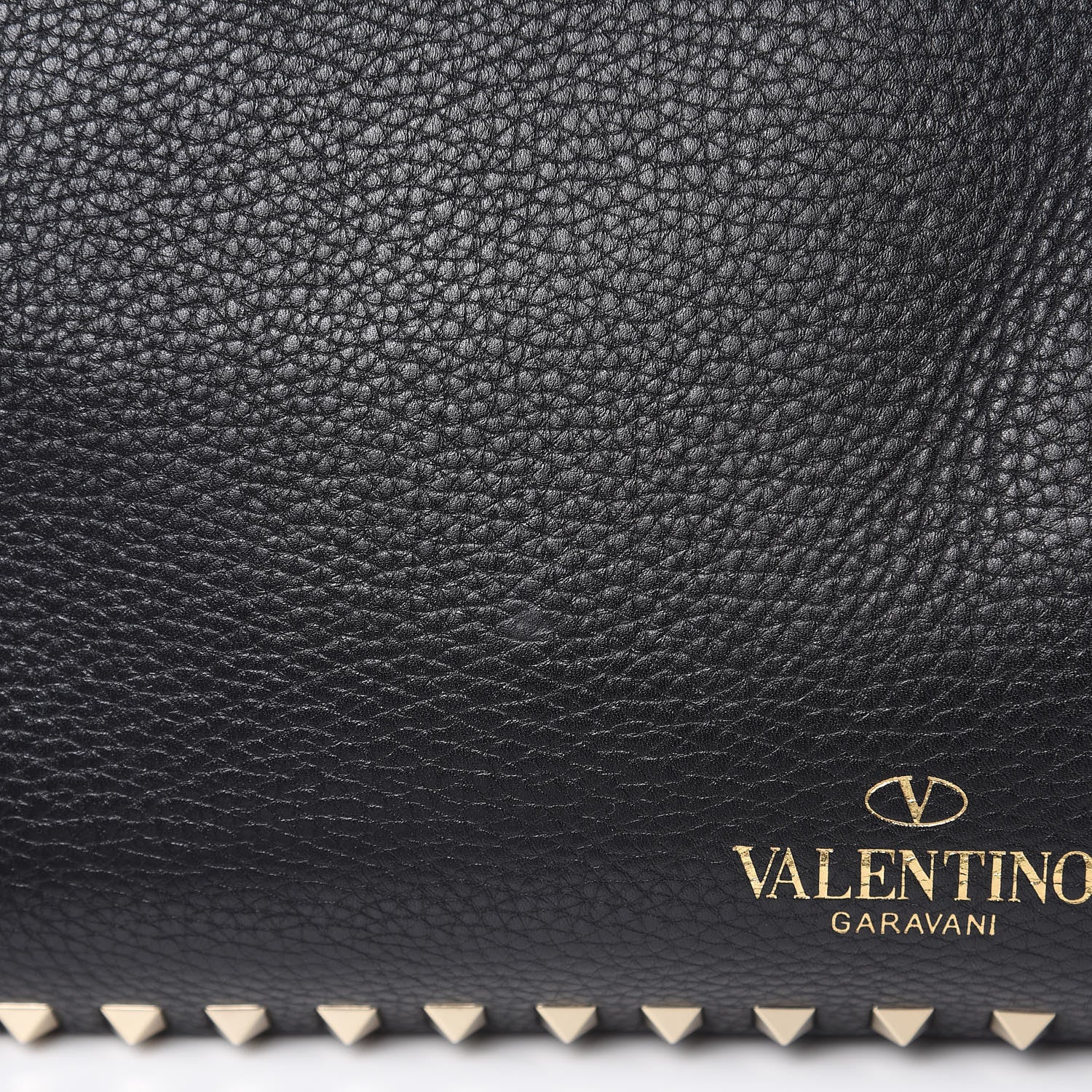 Valentino Garavani Alce Printed Calfskin Medium Rockstud Tote Black 10 of 10