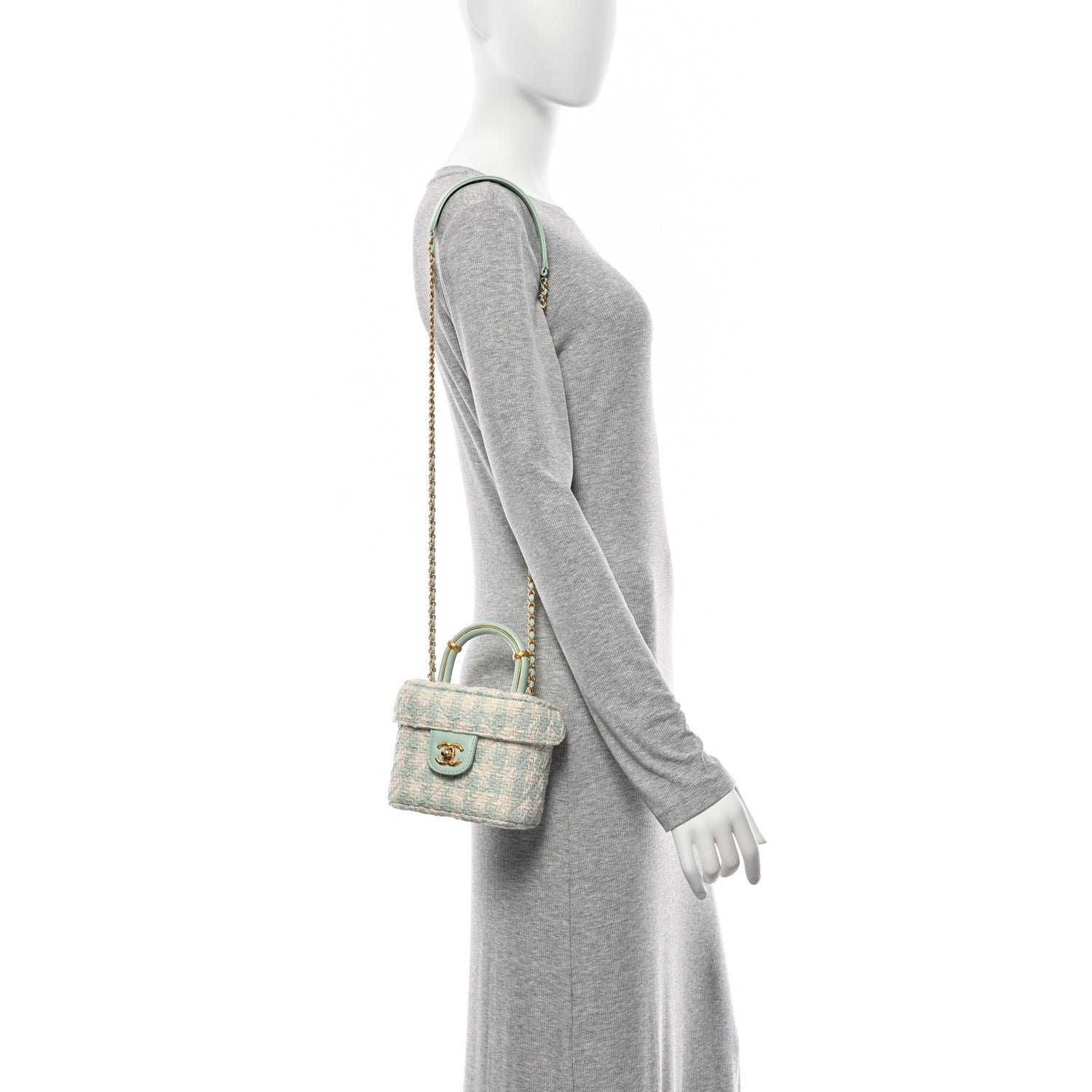 Chanel Tweed Handle Crush Small Vanity Case Light Green 2 of 10