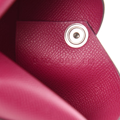 Hermes Grained Monsieur Calvi Card Case Rose Pourpe 7 of 8