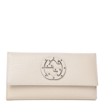 Gucci Calfskin Studded Soho Continental Wallet White 1 of 26
