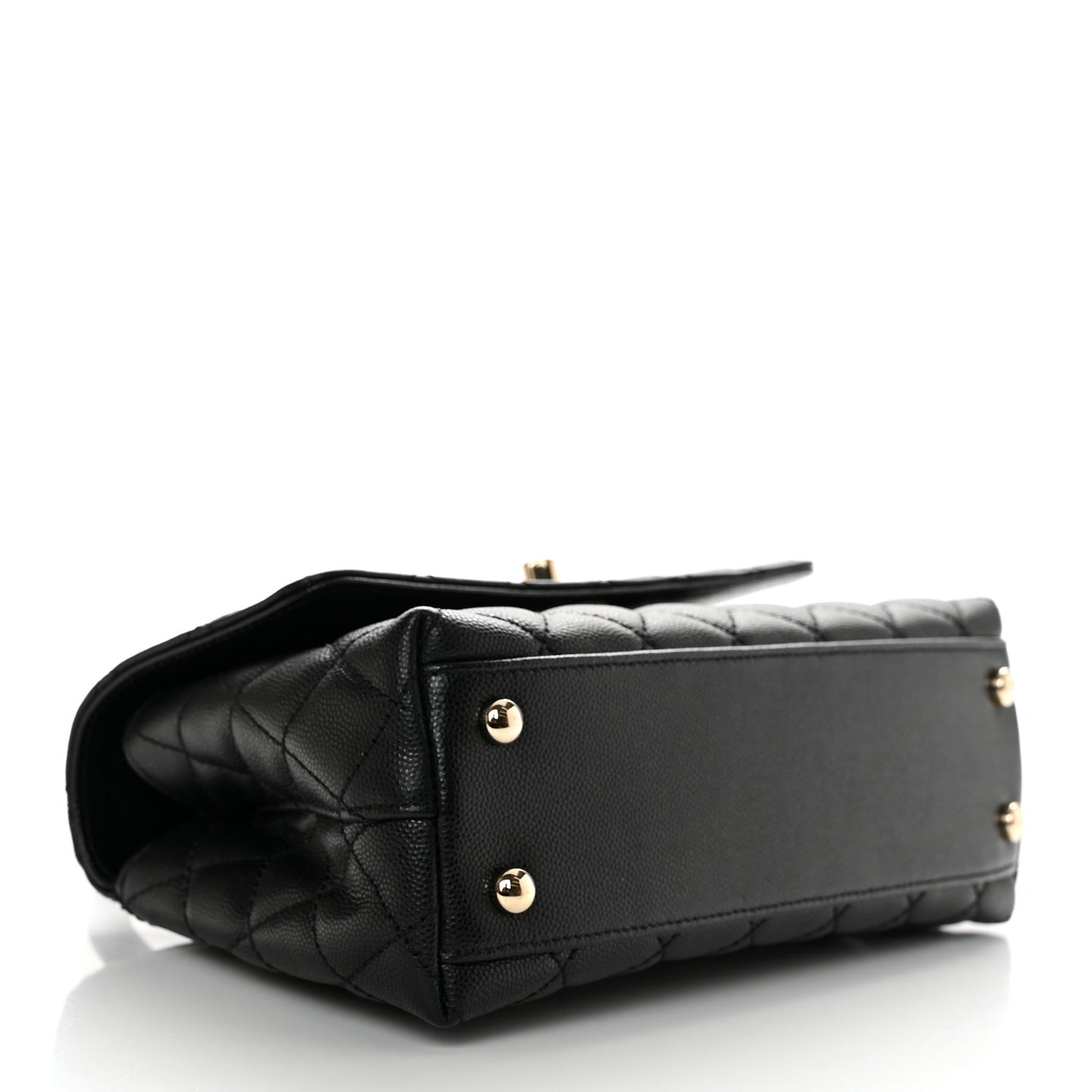 Caviar Quilted Mini Coco Handle Flap Black