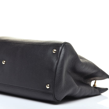 Gucci Calfskin Large Bamboo Shopper Tote Black 9 of 9