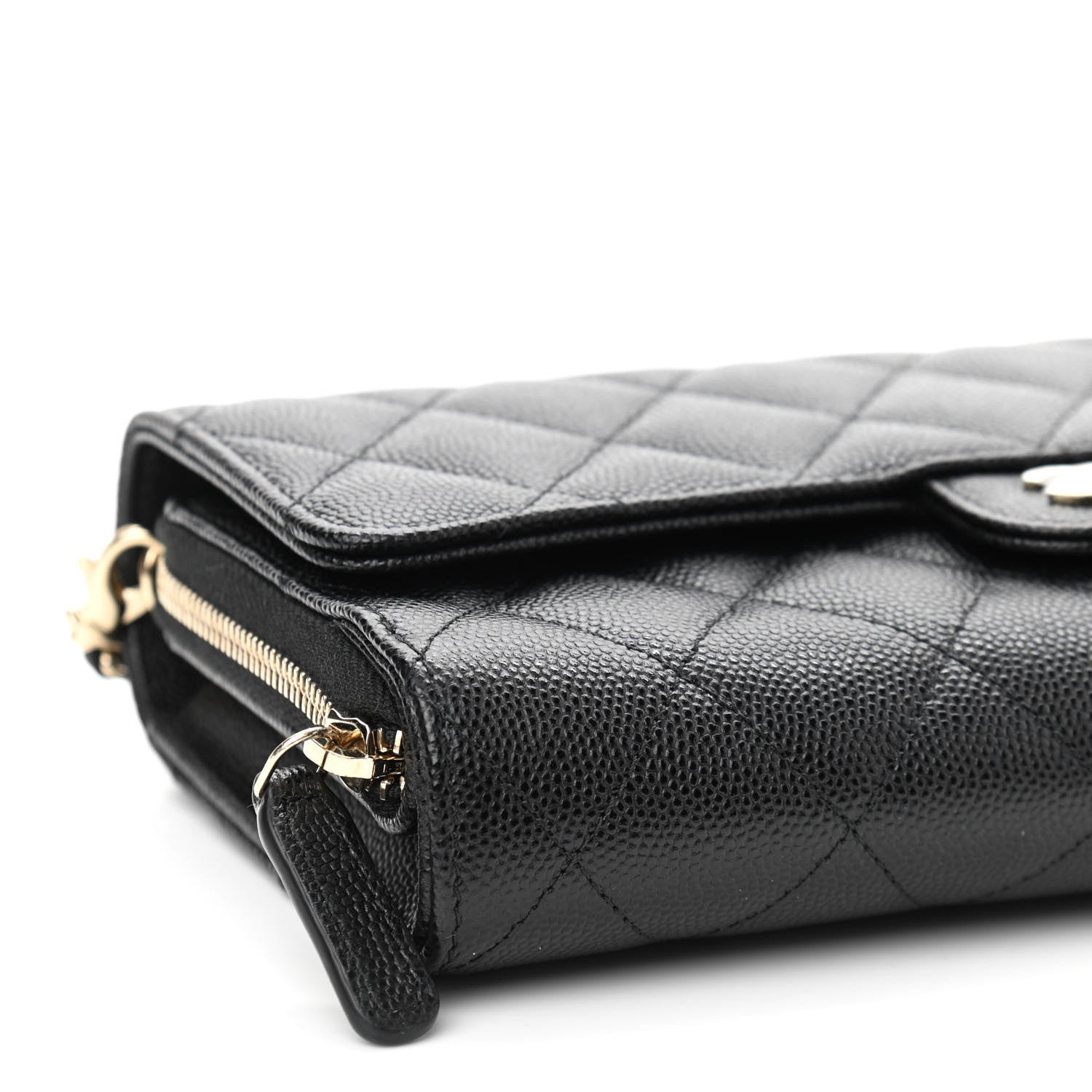 Chanel Caviar Quilted Phone Holder Wallet on Removable Chain Black 11 of 13