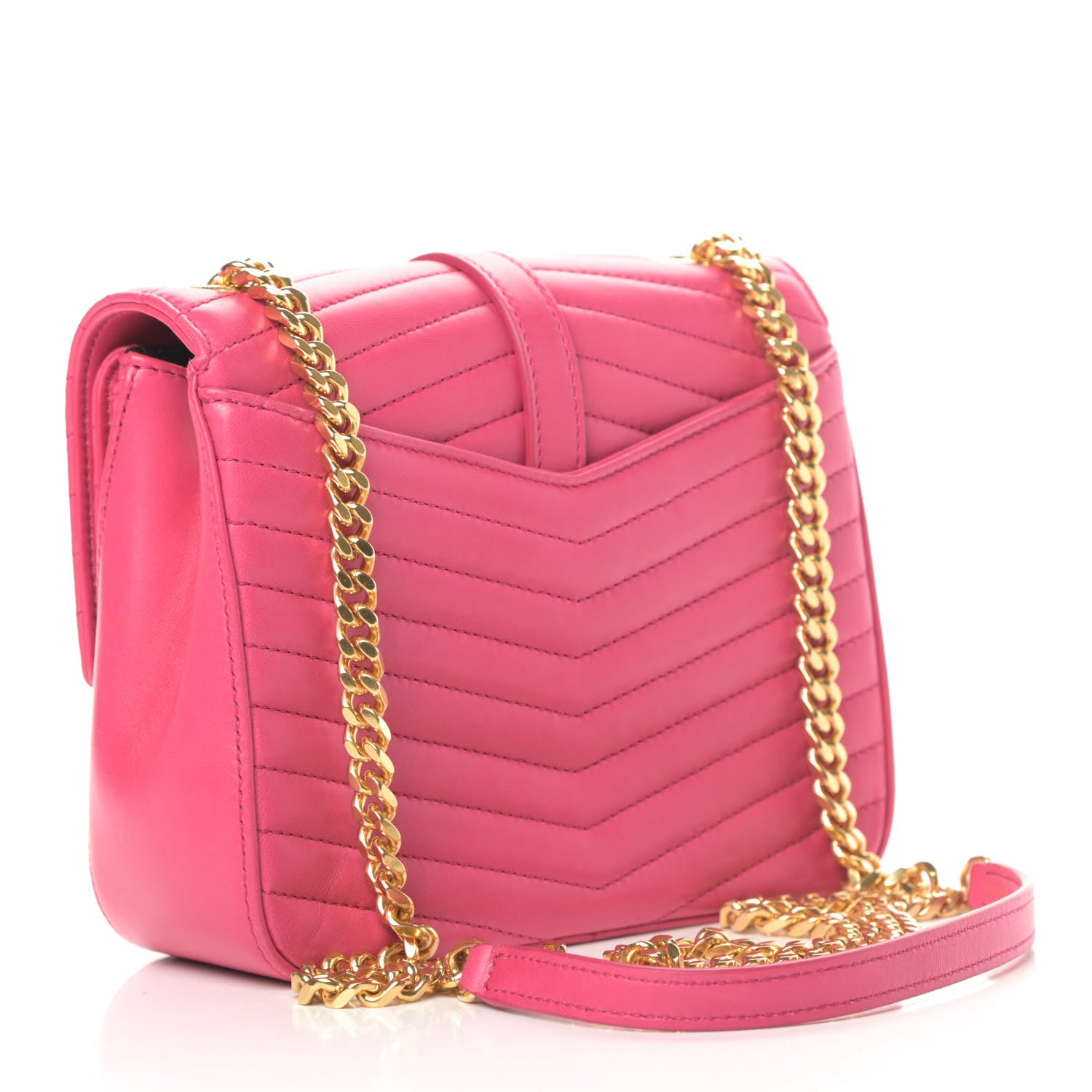 Saint Laurent Lambskin Matelasse Chevron Monogram Small Sulpice Bag Pink 2 of 6