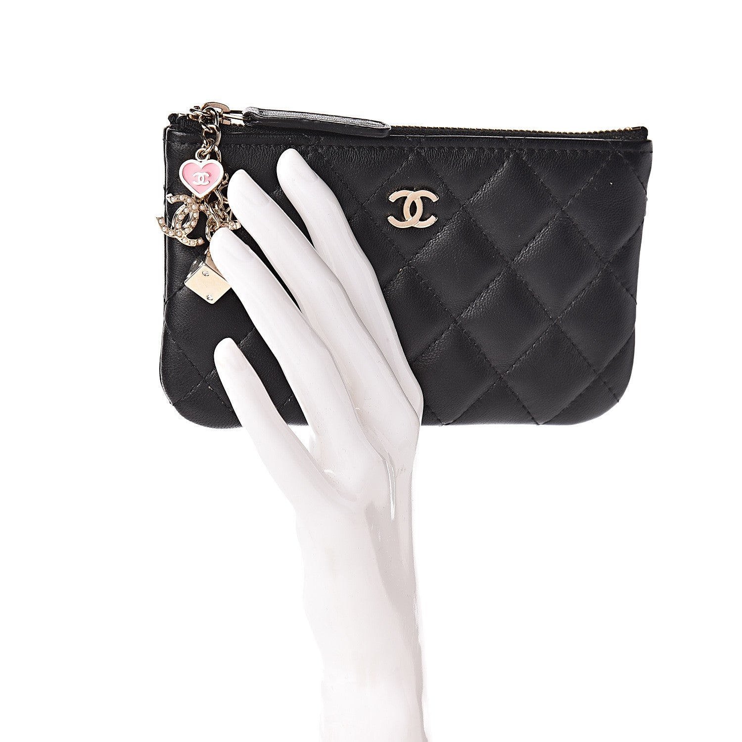 Chanel Lambskin Quilted Casino Coin Purse Black 2 of 8