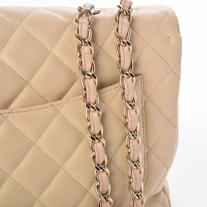 Chanel Caviar Quilted Jumbo Single Flap Beige Clair 9 of 11