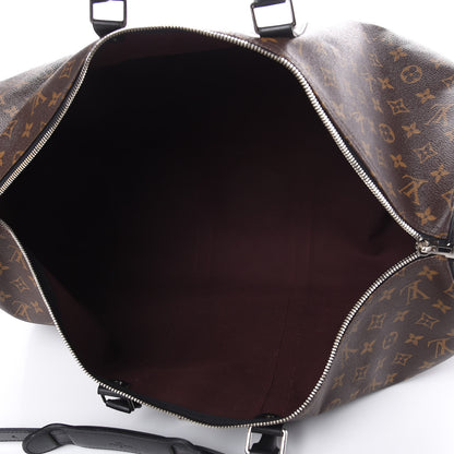 Louis Vuitton Monogram Macassar Keepall Bandouliere 55 8 of 10