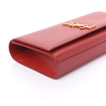 Saint Laurent Grain De Poudre Classic Monogram Cassandre Clutch New Red 5 of 11