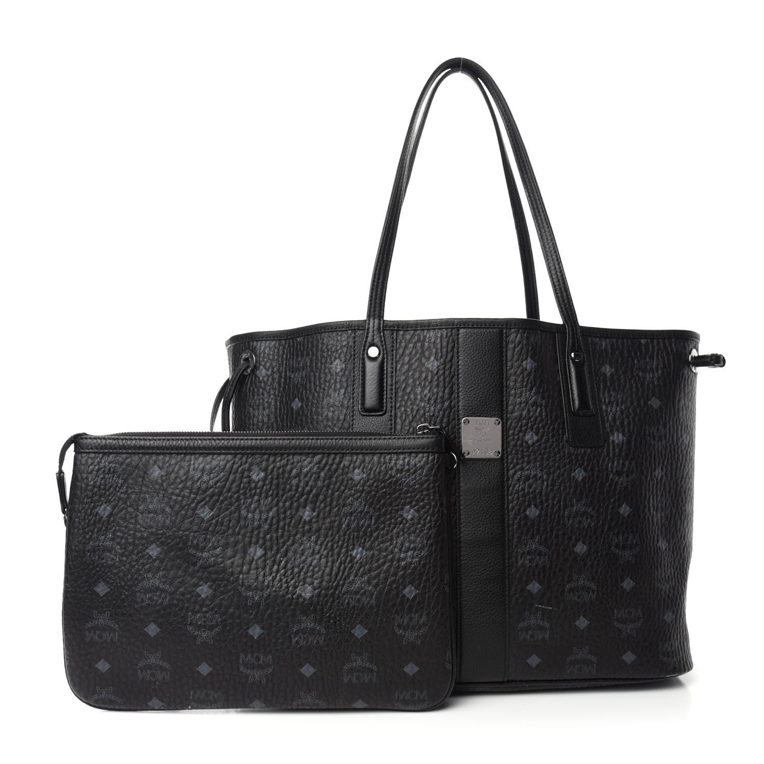 MCM Visetos Large Liz Reversible Shopper Tote Black 1 of 16