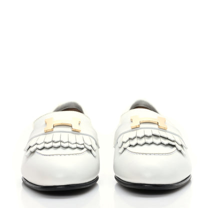 Hermes Calfskin Womens Royal Loafer 36 White 2 of 9