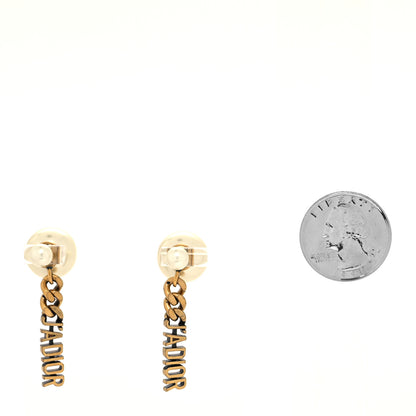 Christian Dior Pearl Dio(r)evolution Logo Earrings Aged Gold 2 of 4