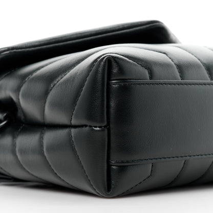 Saint Laurent Calfskin Y Quilted Monogram Monochrome Toy Loulou Crossbody Bag Black 10 of 12