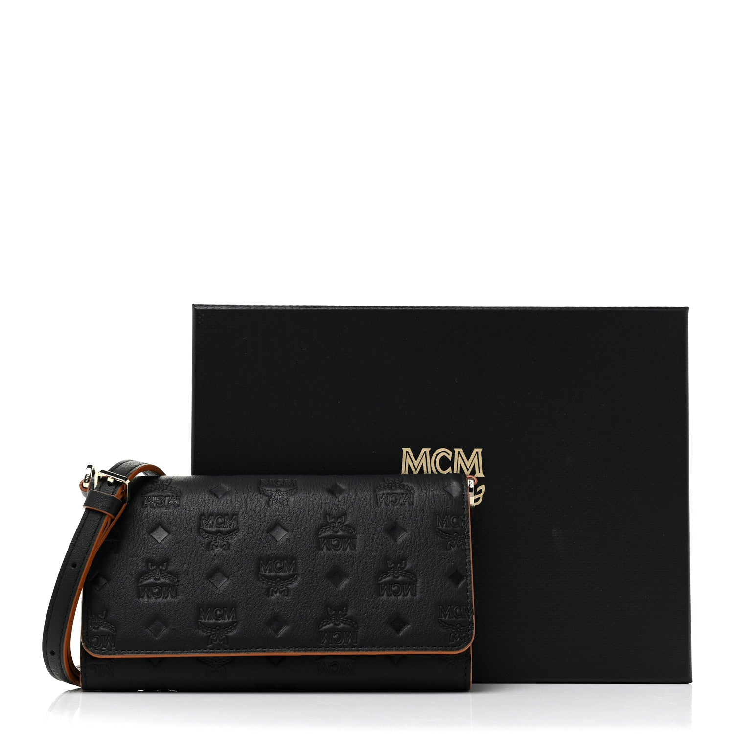 MCM Calfskin Ottomar Wallet On Chain Black 11 of 11