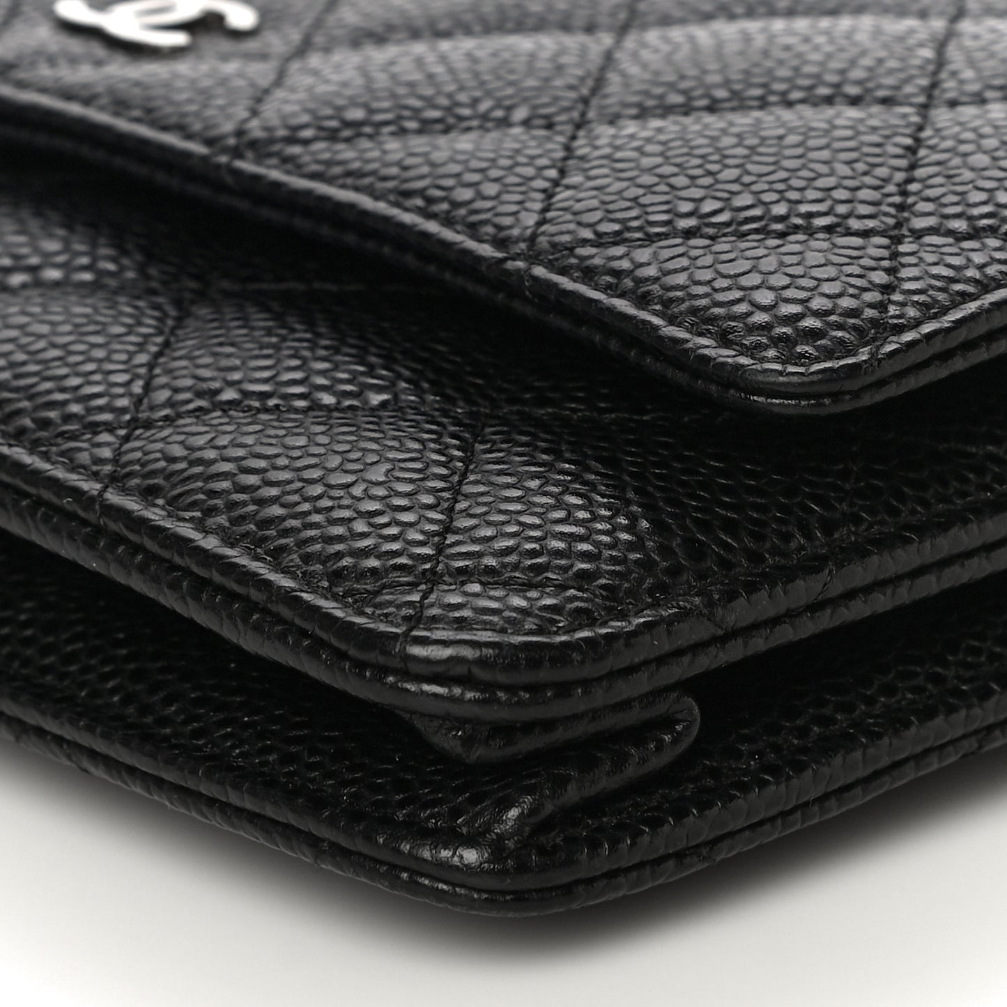 Caviar Quilted Wallet On Chain WOC Black
