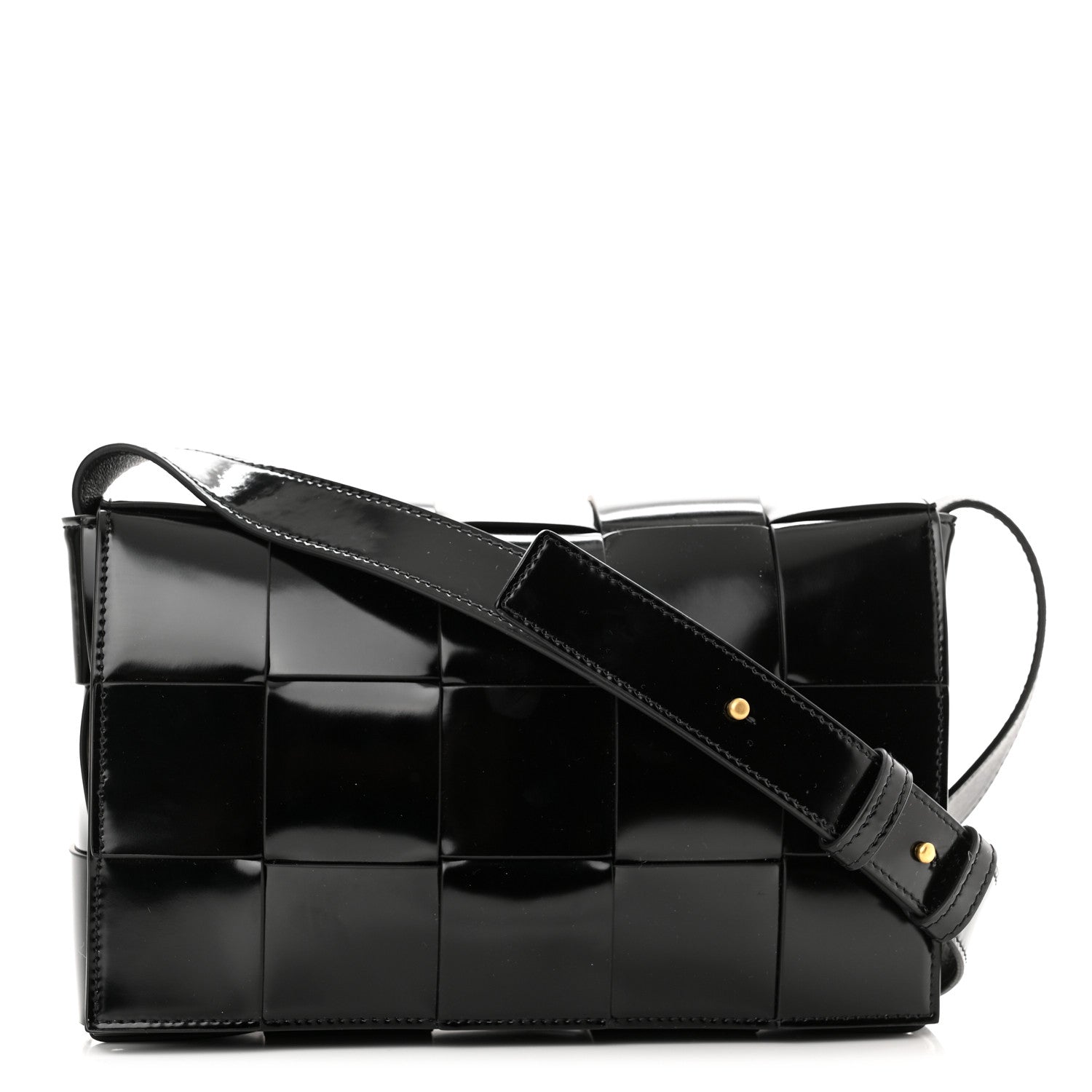 Bottega Veneta Spazzolato Maxi Intrecciato Cassette Crossbody Bag Black 1 of 9