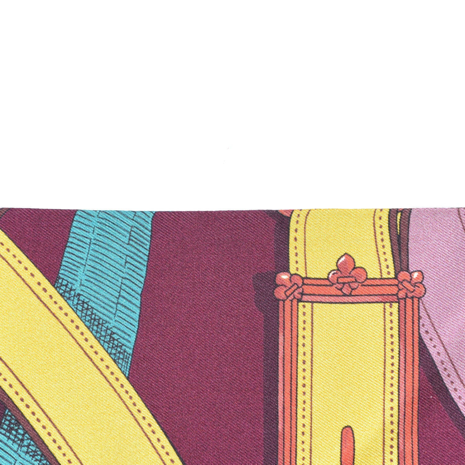 Hermes Silk Cavalcadour Maxi Twilly Bordeaux Canard Fuchsia 3 of 6