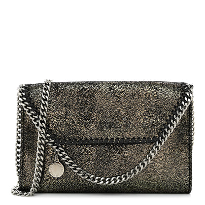 Stella McCartney Metallic Shaggy Deer Mini Falabella Crossbody Bag Black 1 of 12