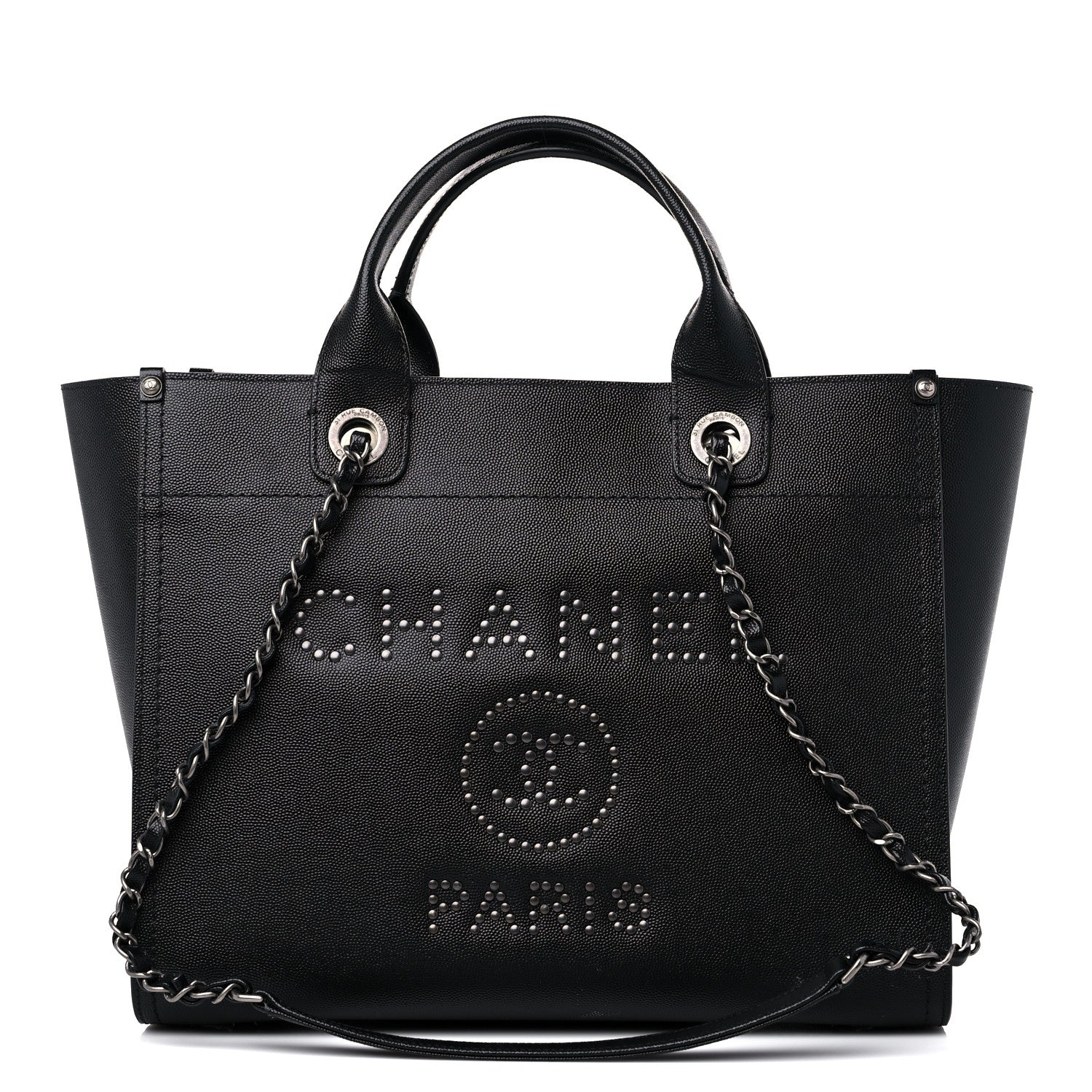 Chanel Caviar Small Studded Deauville Tote Black 1 of 16
