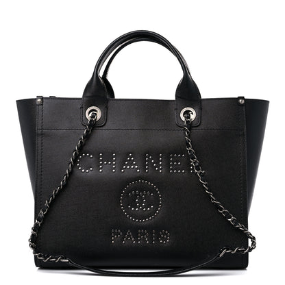Chanel Caviar Small Studded Deauville Tote Black 1 of 16