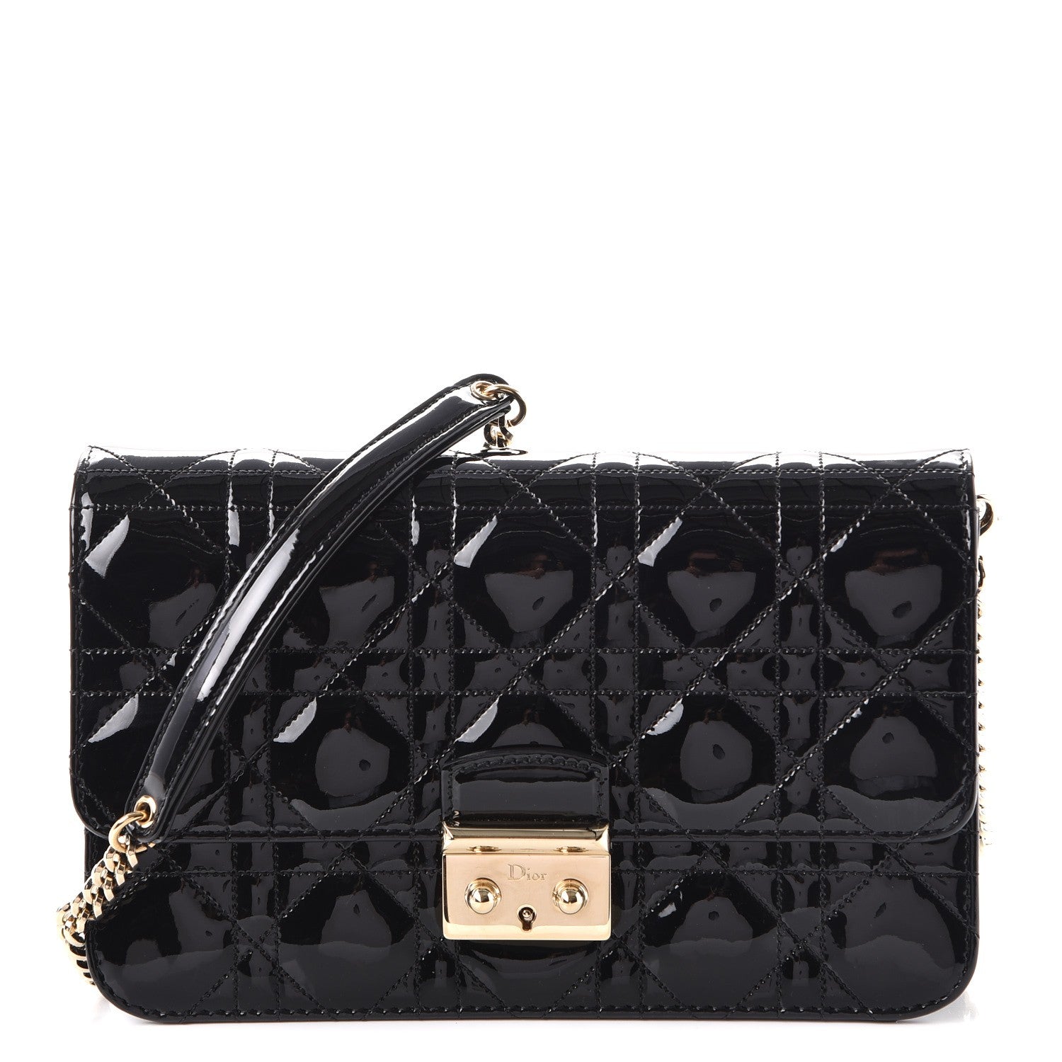 Christian Dior Patent Cannage Miss Dior Promenade Pouch Black 1 of 8