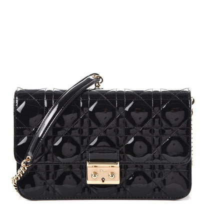 Christian Dior Patent Cannage Miss Dior Promenade Pouch Black 1 of 8