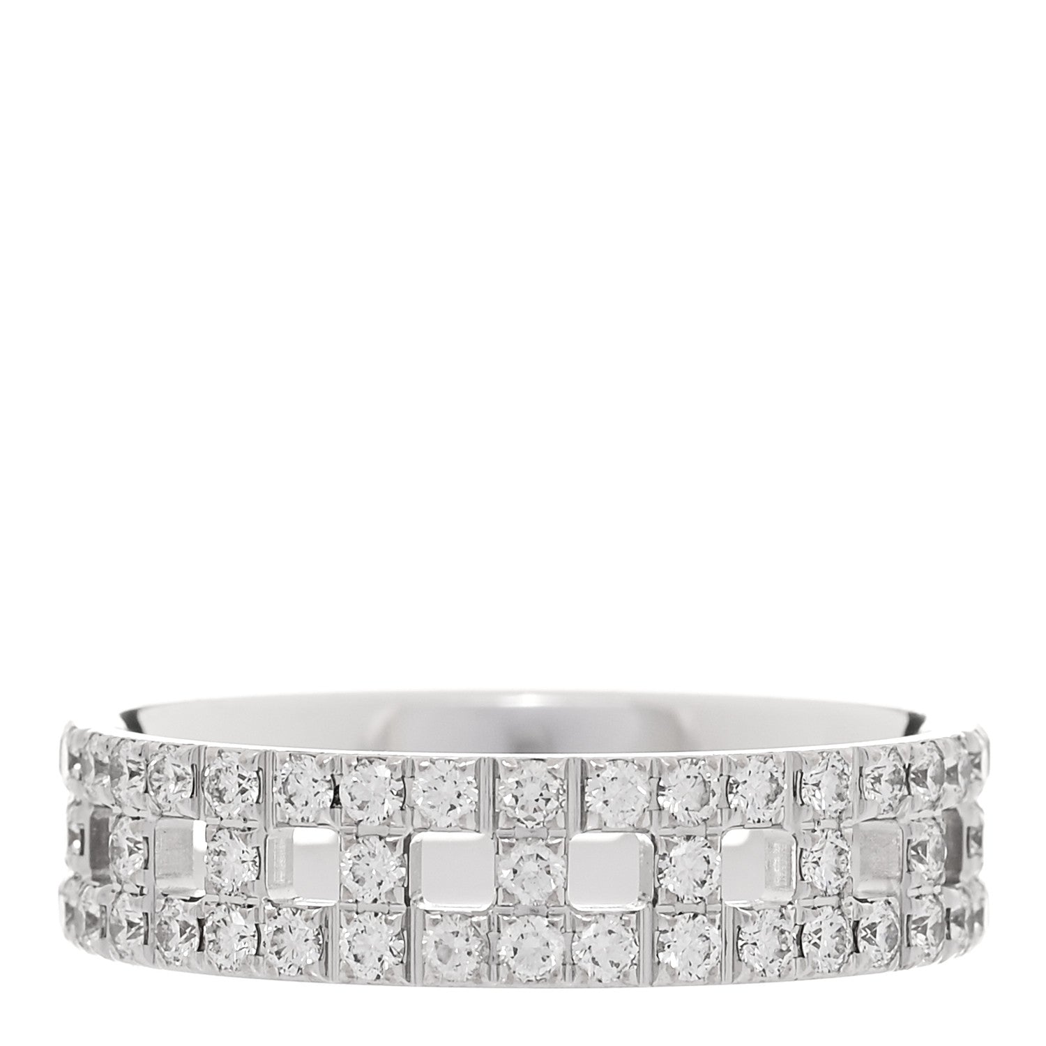Tiffany 18K White Gold Diamond T True Wide Ring 60 9 3 of 5