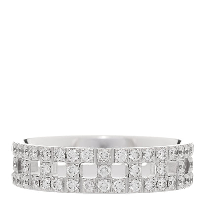 Tiffany 18K White Gold Diamond T True Wide Ring 60 9 3 of 5