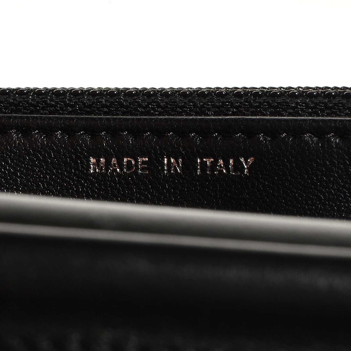 Metallic Calfskin Chevron Wallet On Chain WOC Black