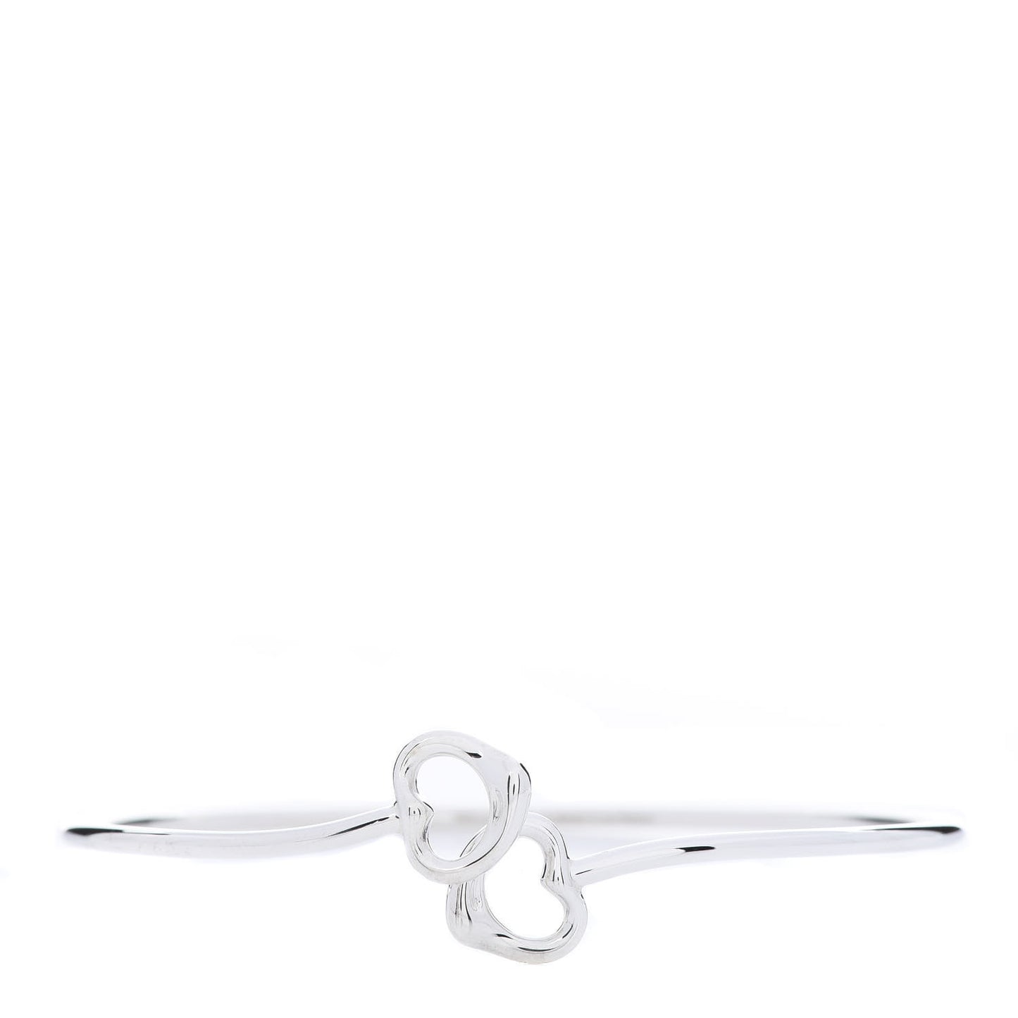 Sterling Silver Elsa Peretti Double Open Heart Bangle Bracelet