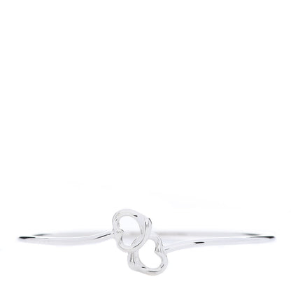 Tiffany Sterling Silver Elsa Peretti Double Open Heart Bangle Bracelet 1 of 5