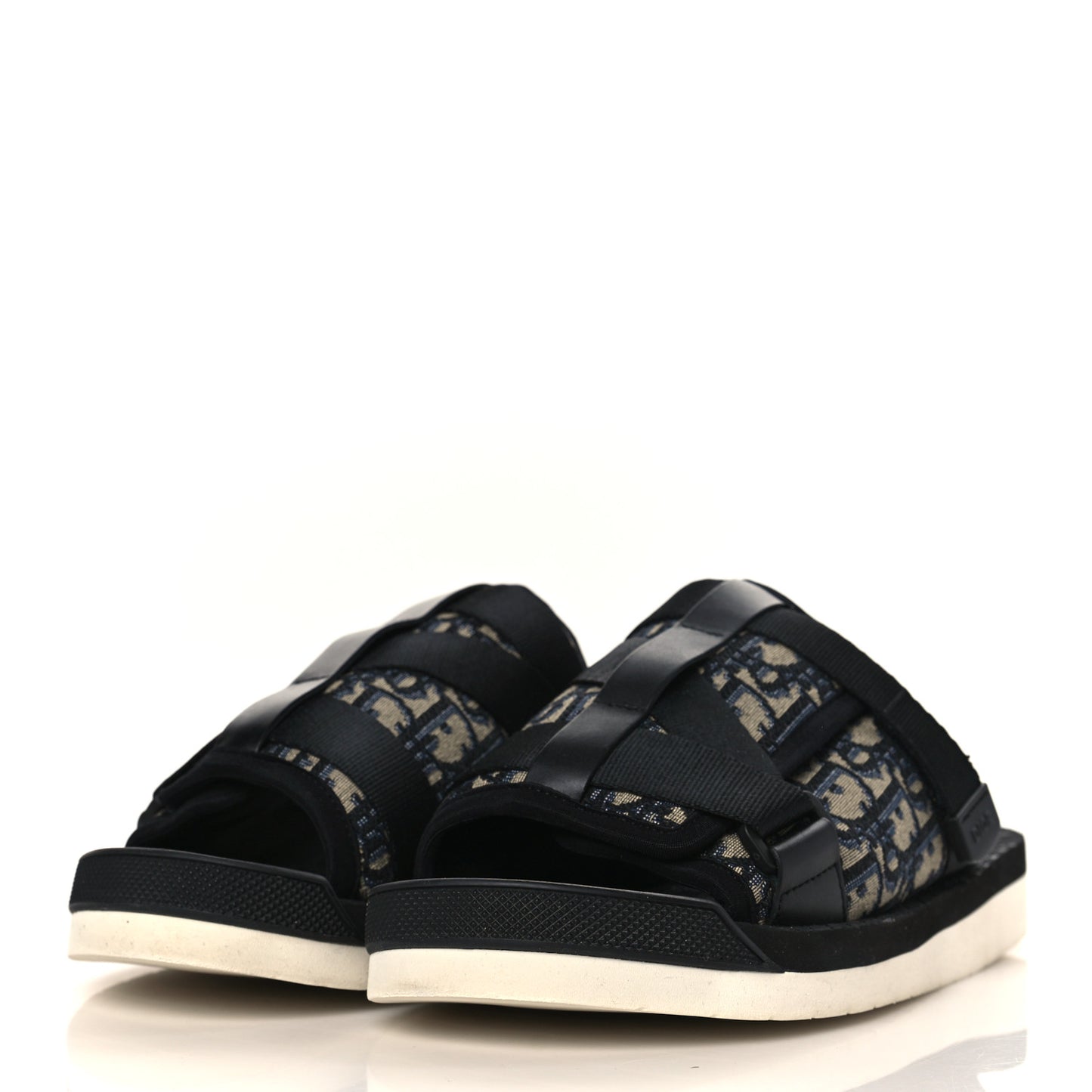 Oblique Jacquard Mens Alpha Sandals 43 Beige Black
