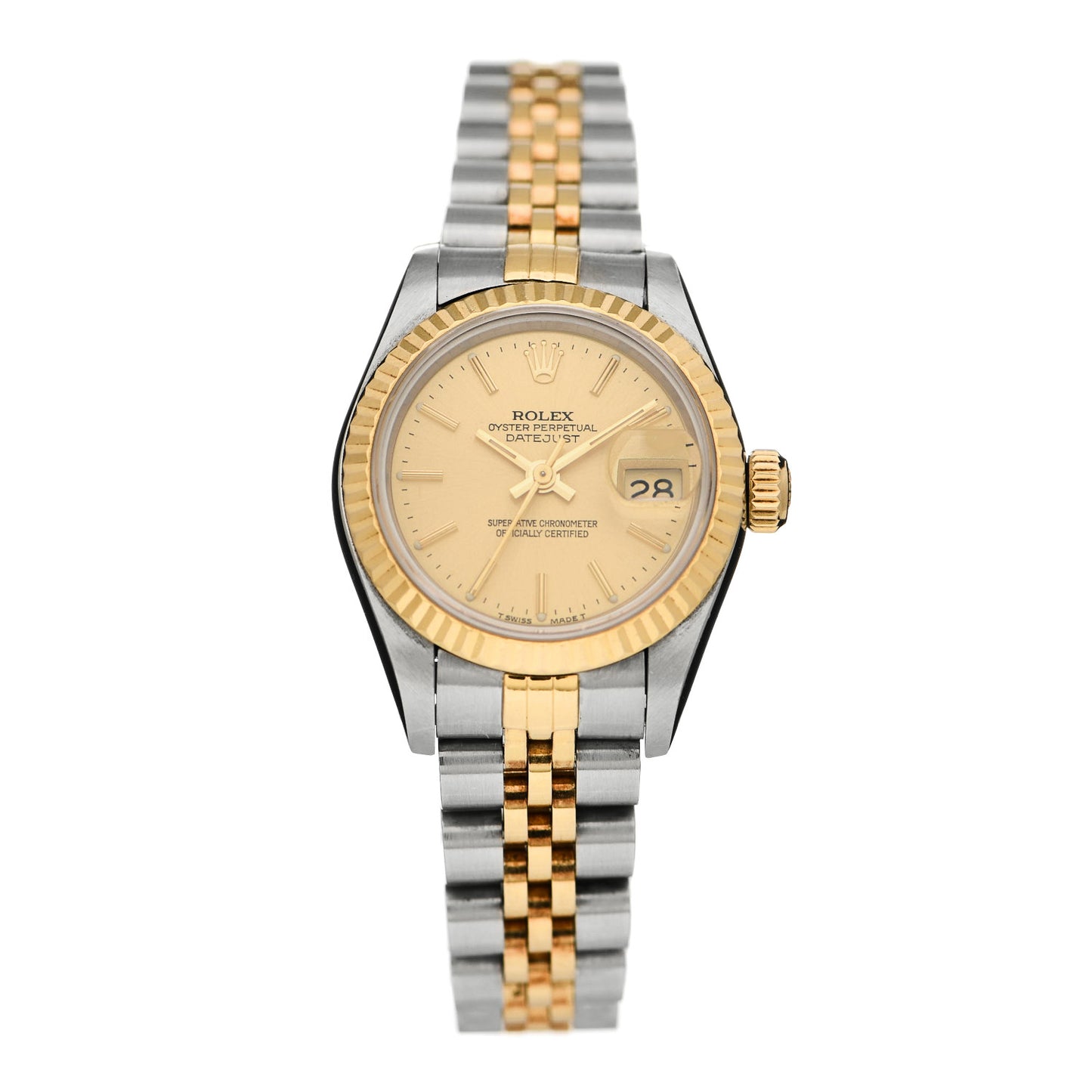 Stainless Steel 18K Yellow Gold 26mm Oyster Perpetual Datejust Watch Champagne 69173