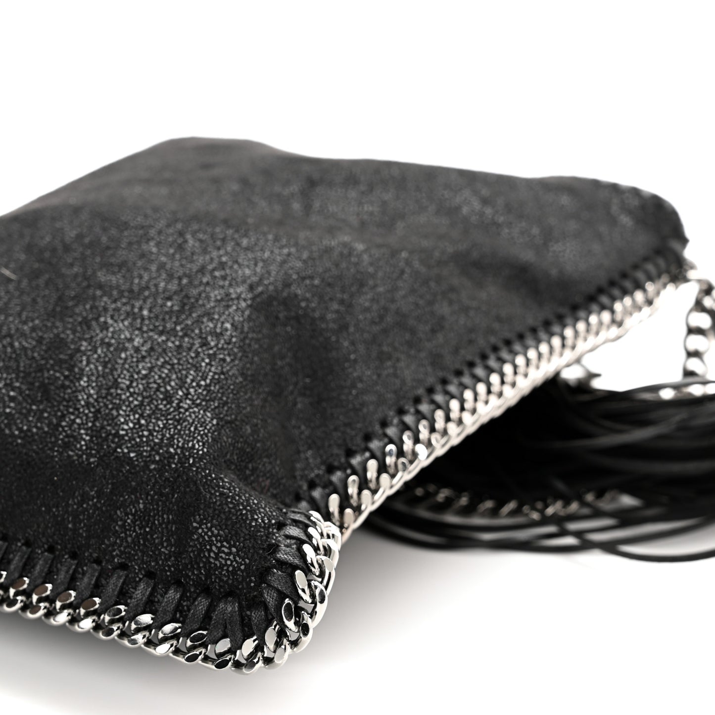 Shaggy Deer Falabella Tassel Flat Crossbody Black