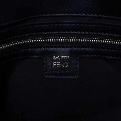 Fendi Nappa FF 1974 Embossed Large Baguette Black 9 of 10