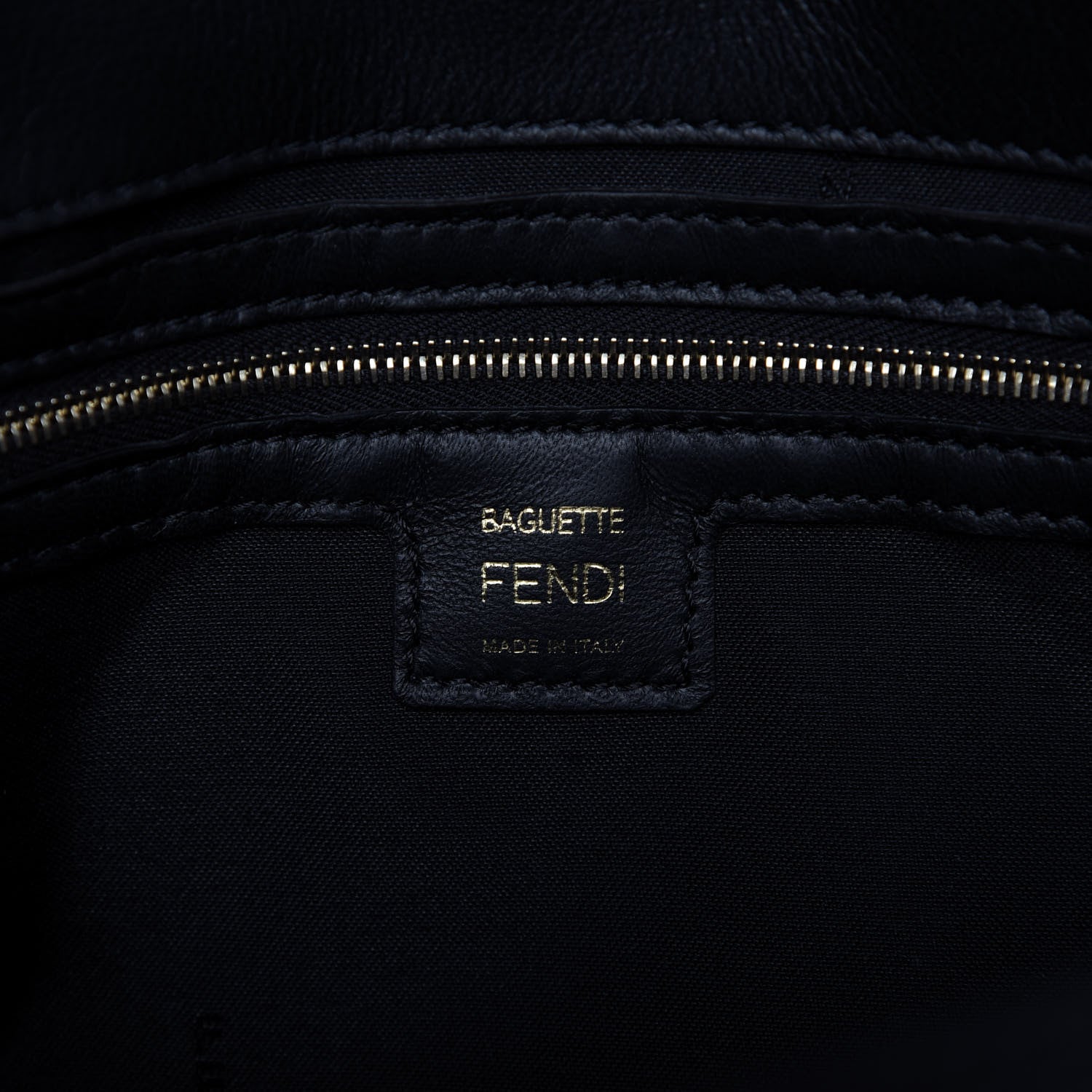 Fendi Nappa FF 1974 Embossed Large Baguette Black 8 of 9