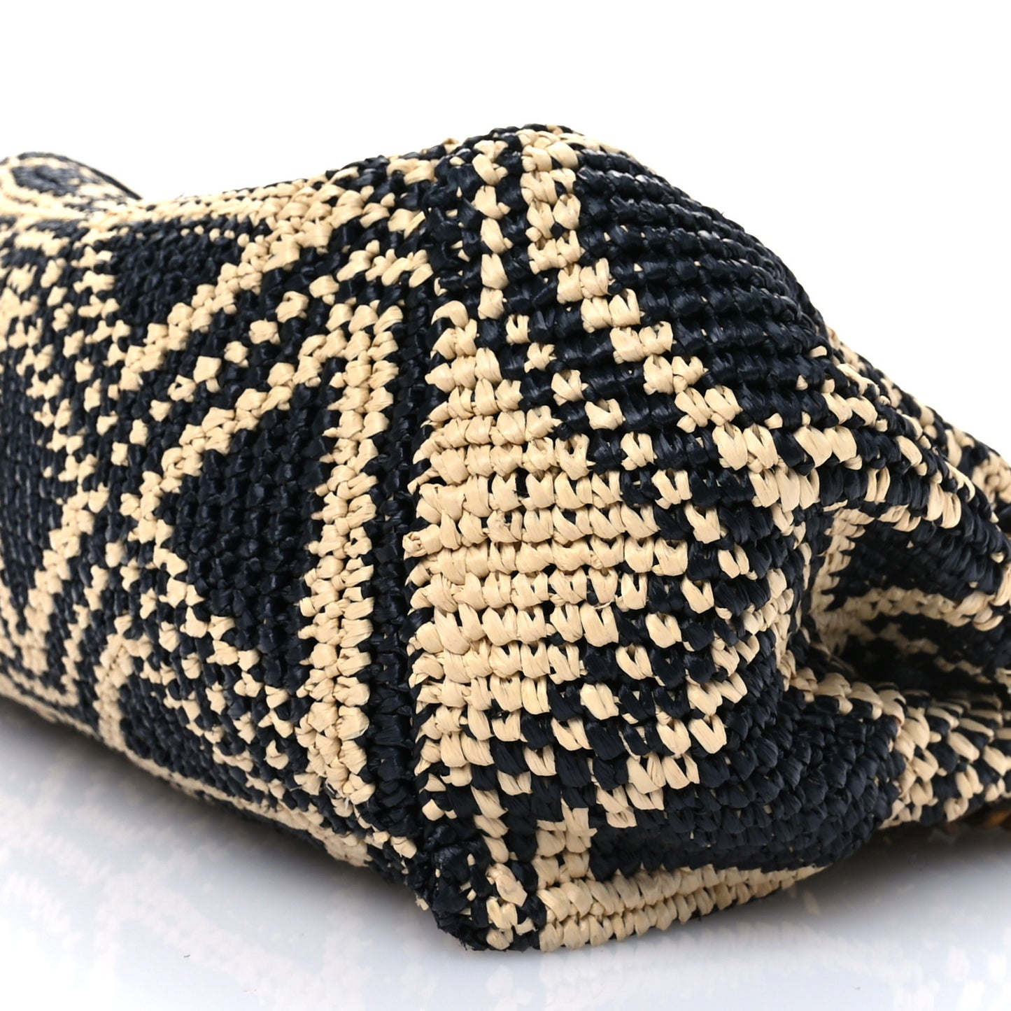 Raffia Calfskin Medium Nolita Shoulder Bag Natural Black