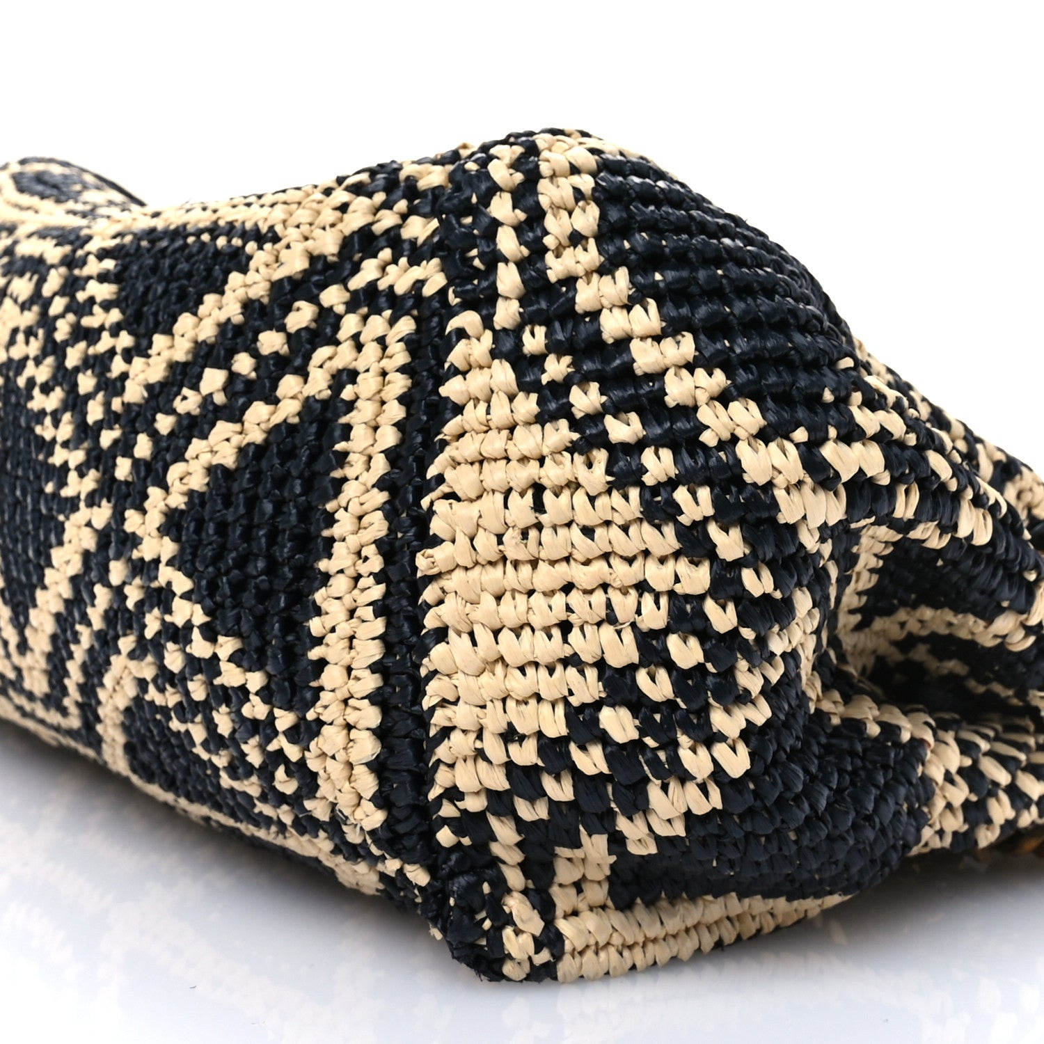 Saint Laurent Raffia Calfskin Medium Nolita Shoulder Bag Natural Black 8 of 11
