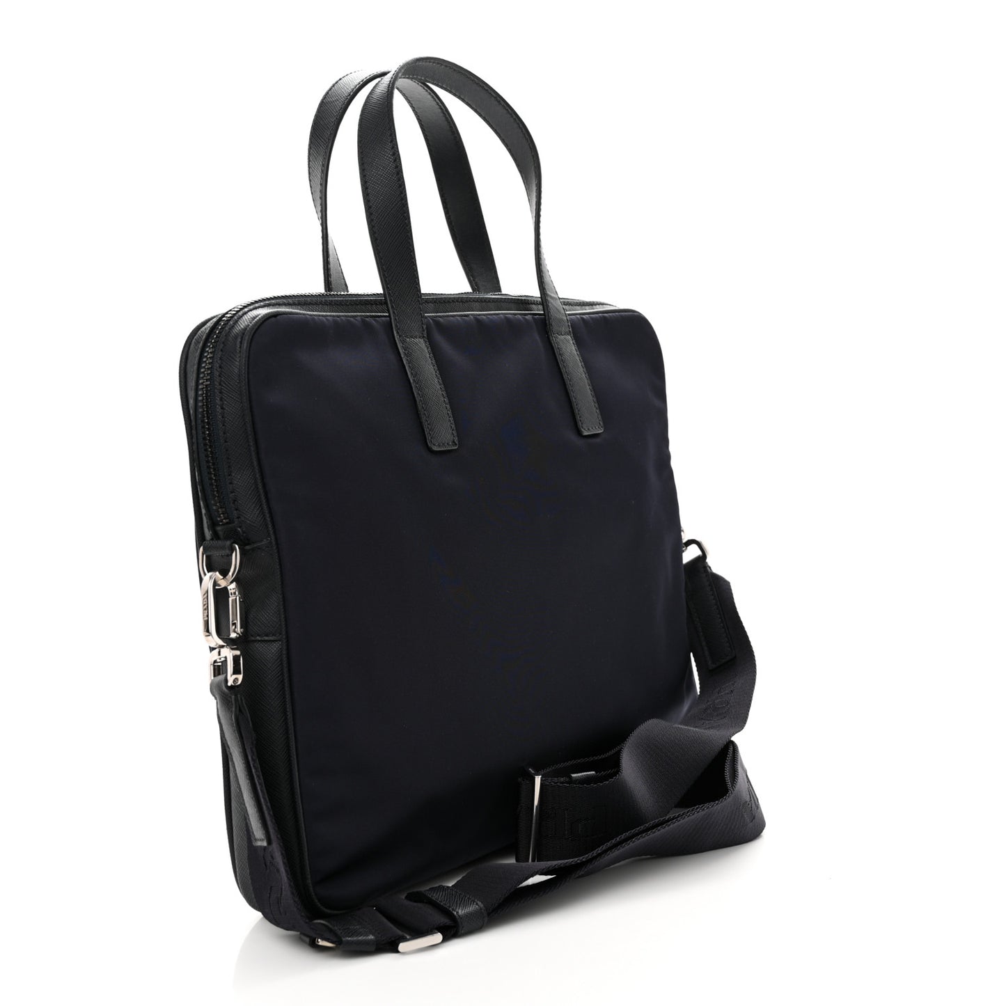 Tessuto Nylon Saffiano Briefcase Black