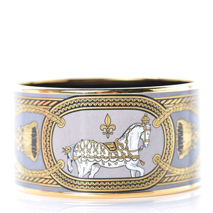 Hermes Enamel Printed Extra Wide Grand Apparat Bracelet 62 3 of 6
