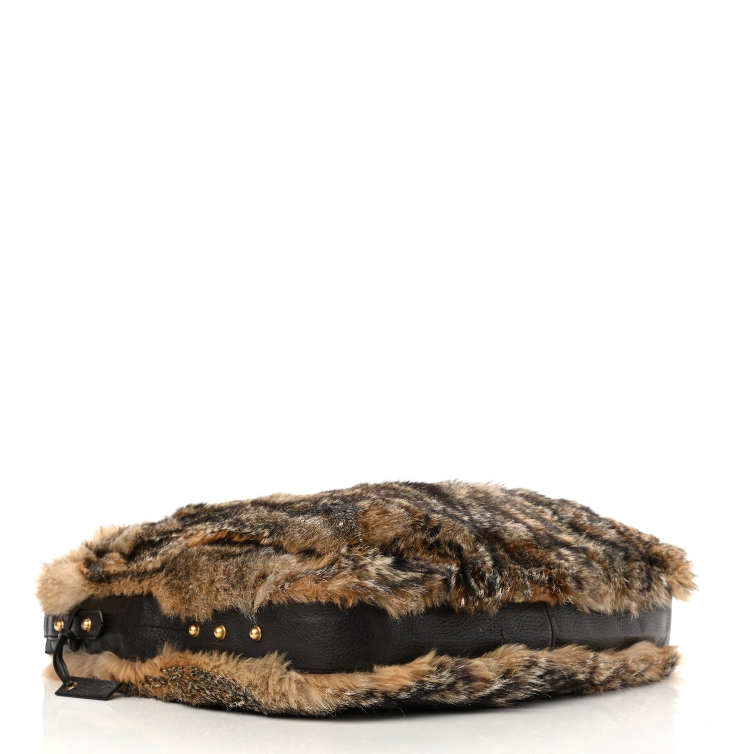 Gucci Raccoon Fur Large Horsebit Chain Hobo Brown 3 of 12