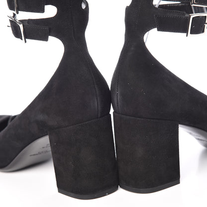 Saint Laurent Suede Babies Ankle Strap Pumps 40 Black 11 of 12