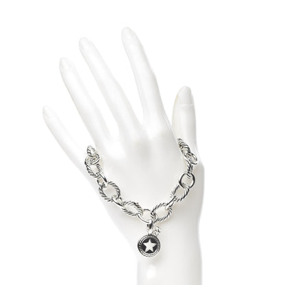 David Yurman Sterling Silver 12mm Large Oval Link Star Charm Bracelet 2 of 5