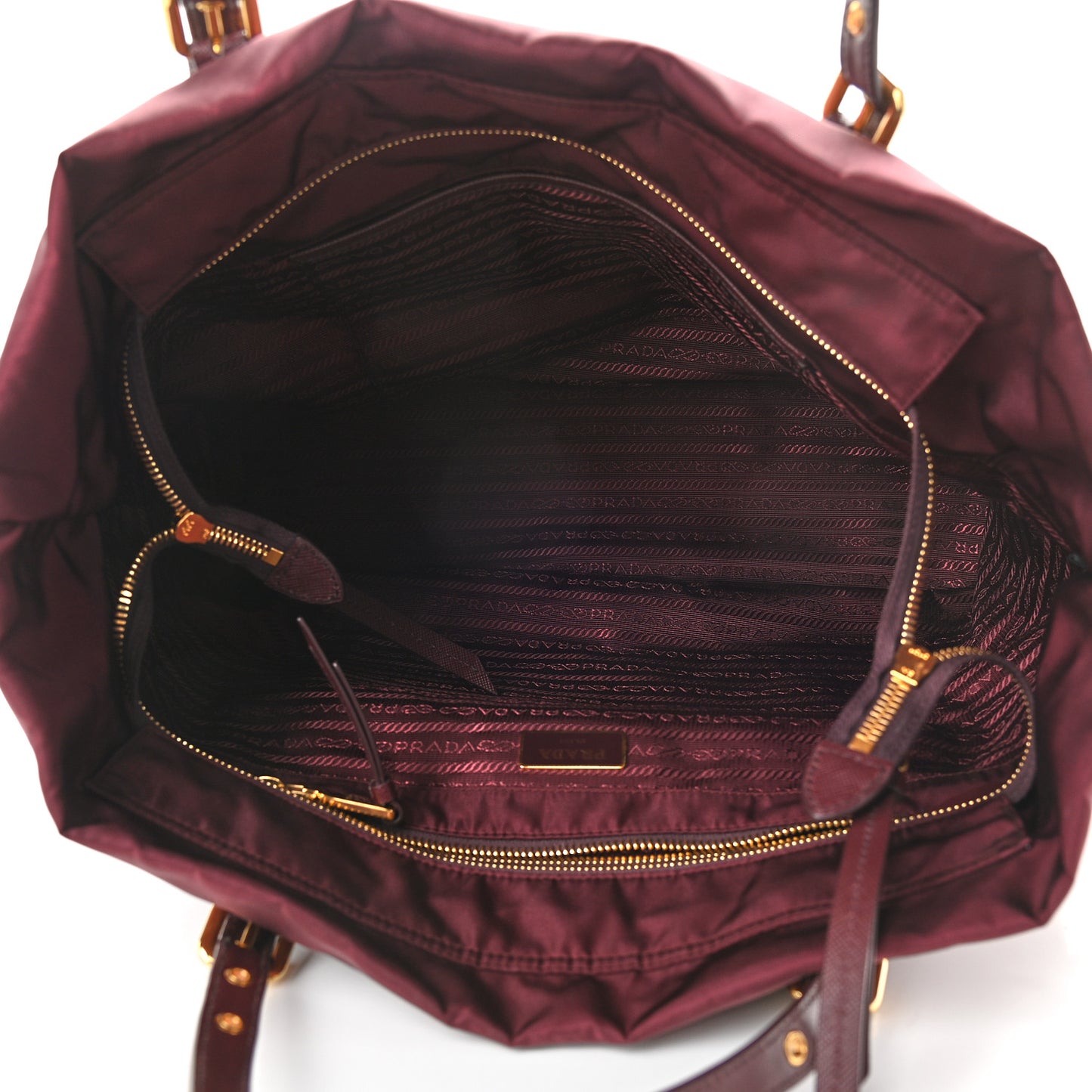 Tessuto Nylon Saffiano Tote Granato