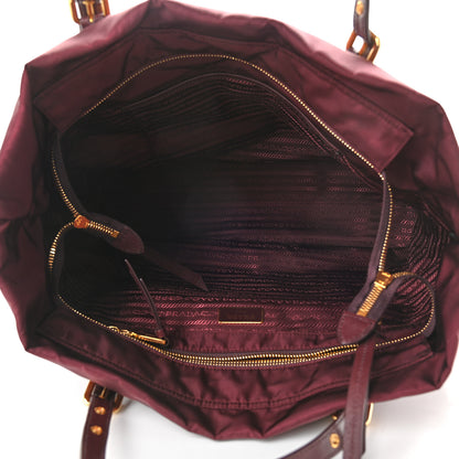 Prada Tessuto Nylon Saffiano Tote Granato 5 of 8