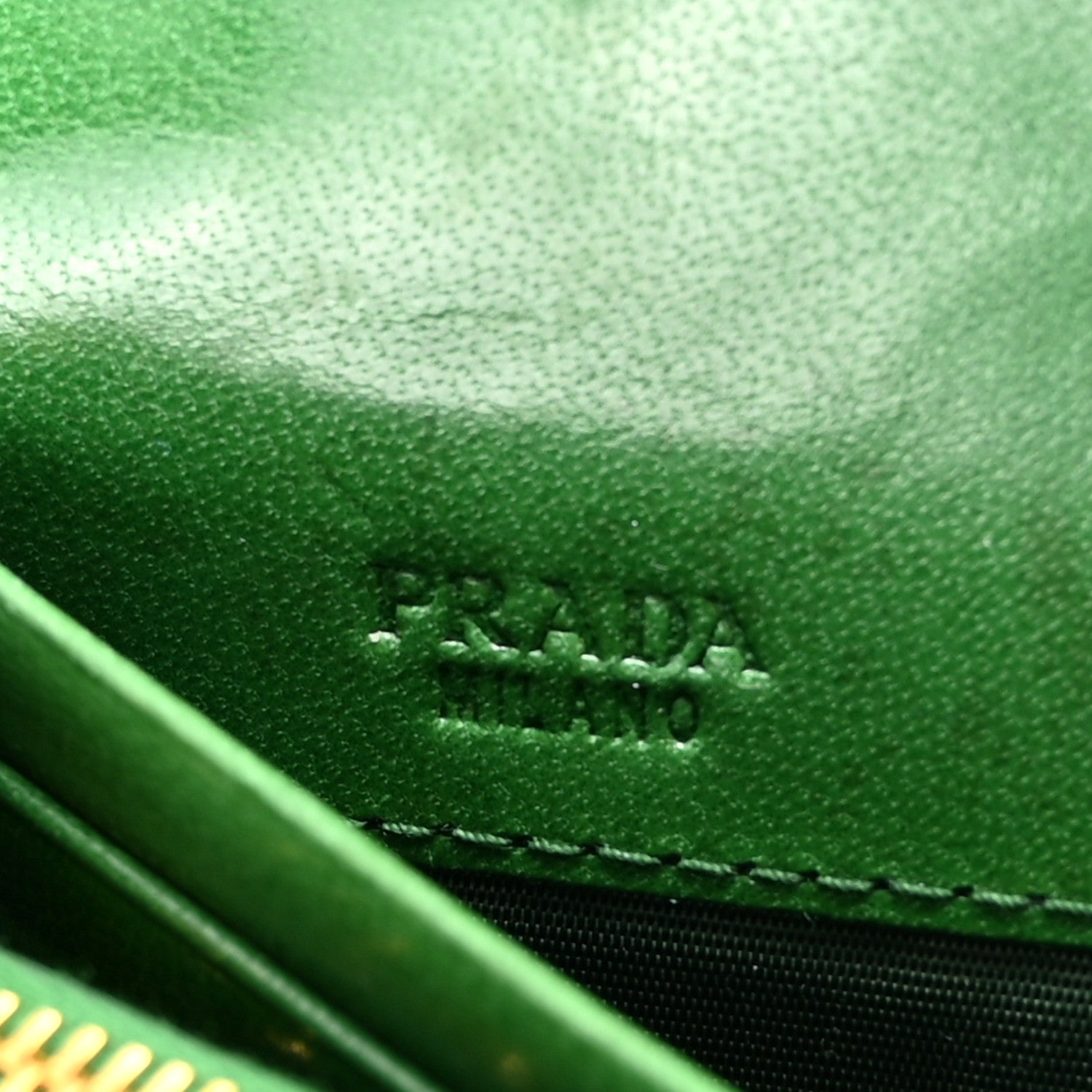 Prada Goatskin Woven Continental Flap Wallet Verde 7 of 9