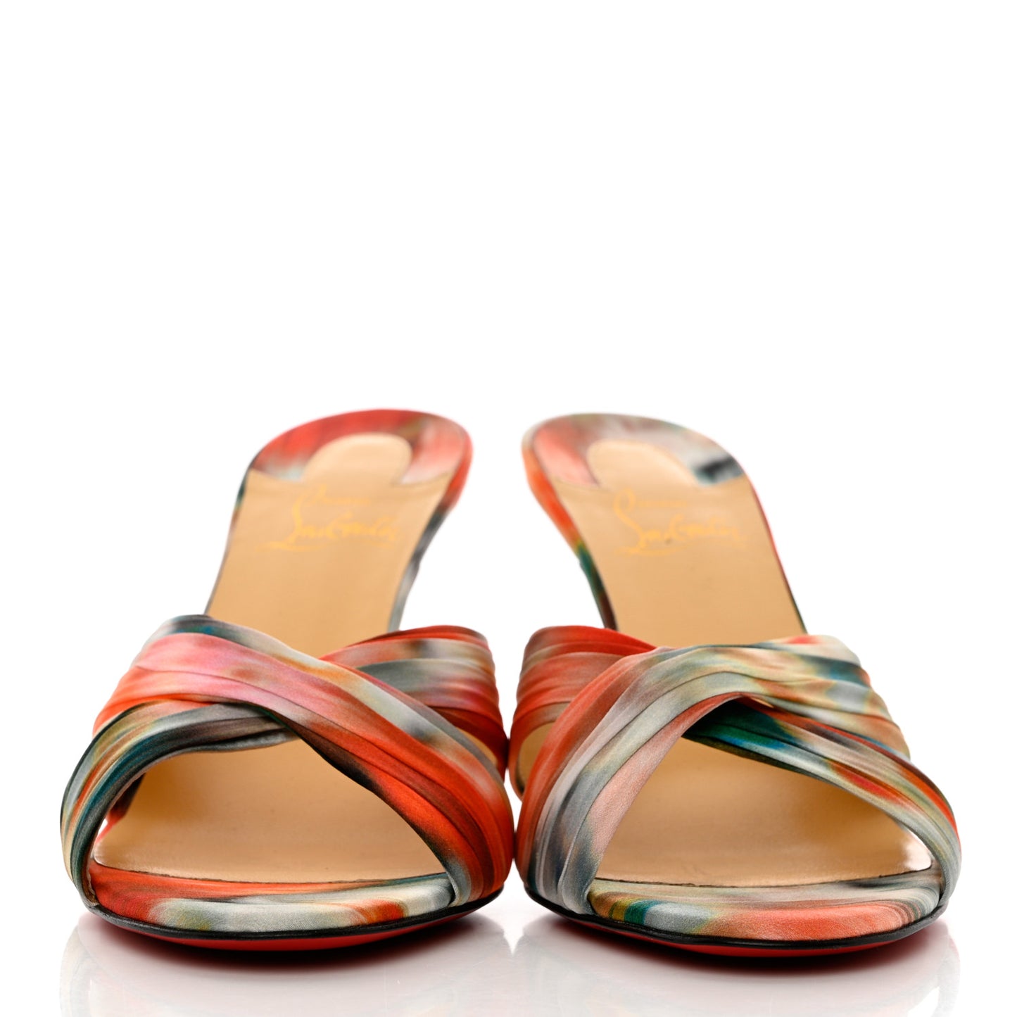 Crepe Satin Ombre Nicol Is Back 85 Slide Sandals 38.5 Loubi