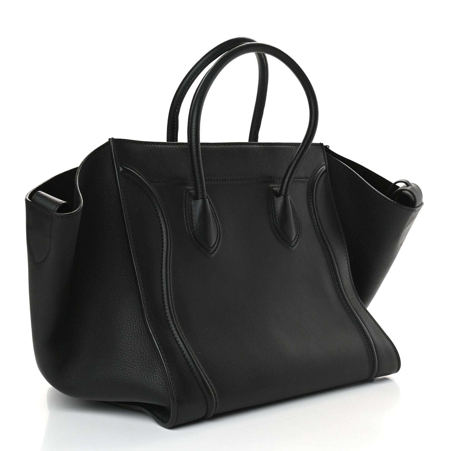 Supple Calfskin Large Phantom Luggage Black