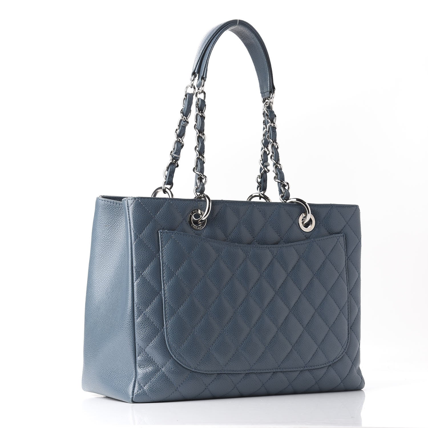 Chanel Caviar Quilted Grand Shopping Tote GST Blue 2 of 11