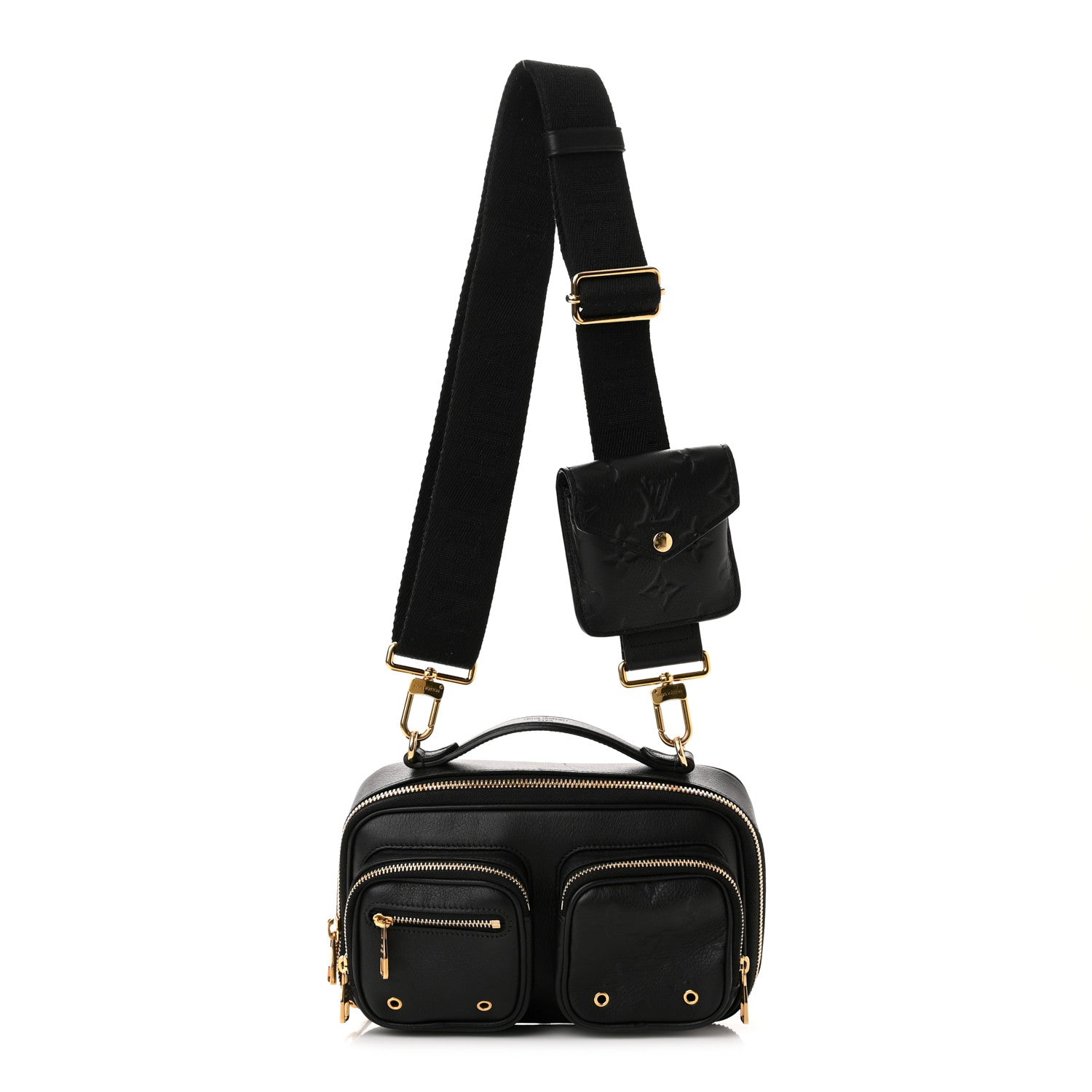Louis Vuitton Calfskin Monogram Embossed Utility Bag Black 1 of 9