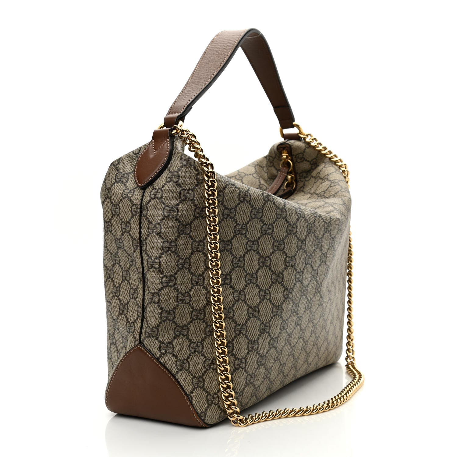Gucci GG Supreme Monogram Large Linea A Hobo Light Brown 3 of 9